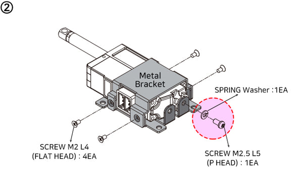 Metal Bracket (IR-MB02) - 22mm(0.86in), 26mm(1.02in), 27mm(1.06in) Stroke Version Lateral mounting